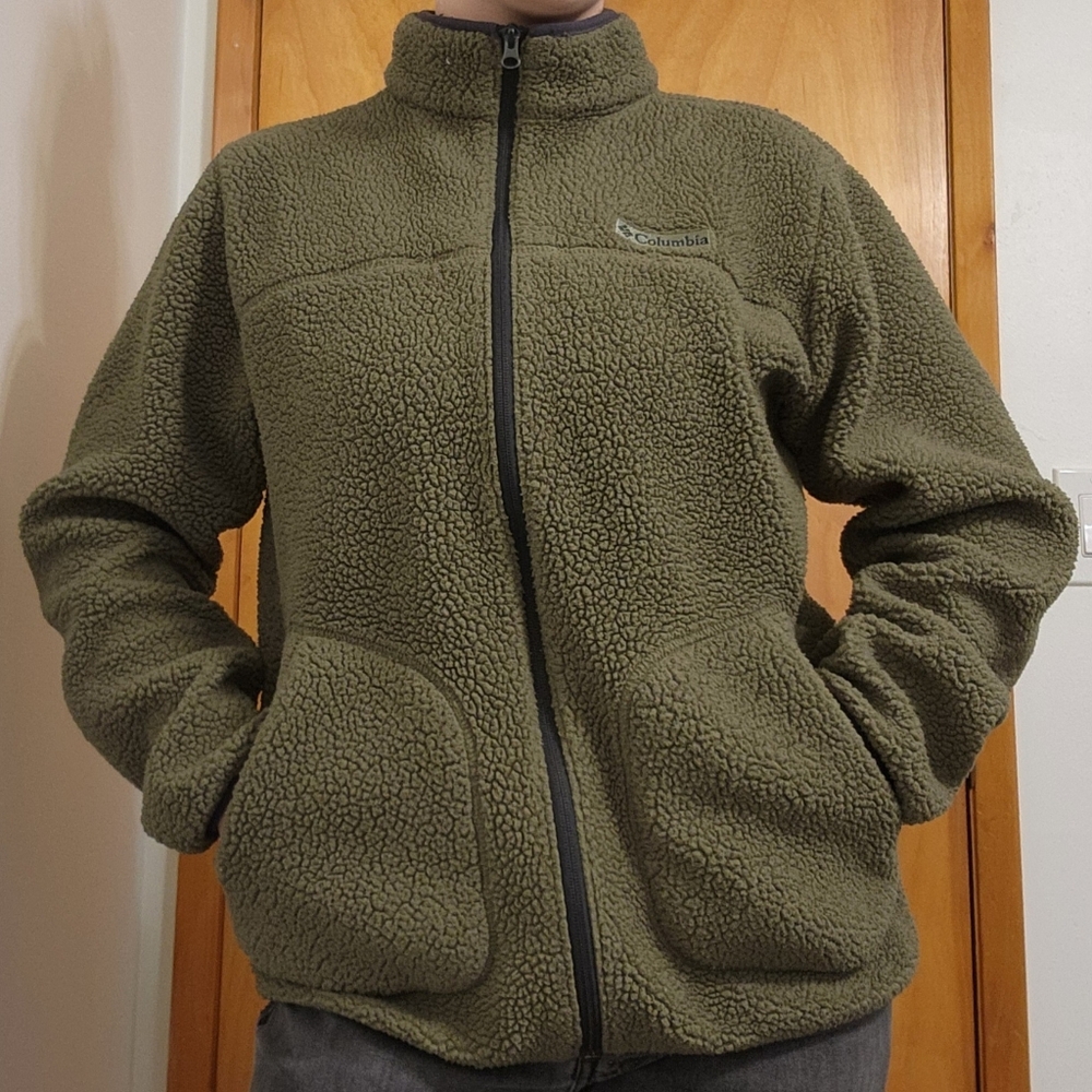 Columbia Olive Green Fleece Jacket M
